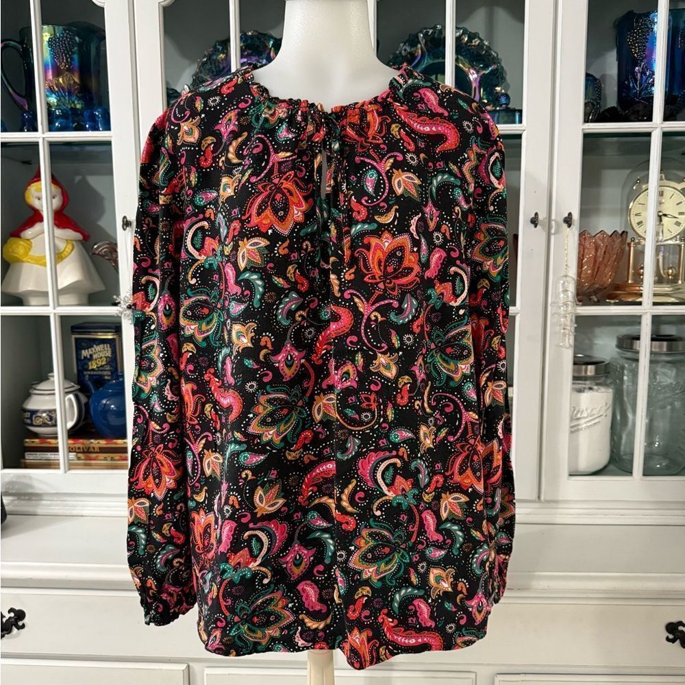 Croft & Barrow Colorful Paisley Women's Top Plus Size 1X